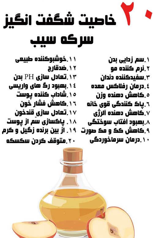  سرکه سیب 100 درصد خالص و طبیعی